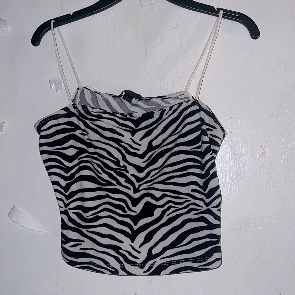 Y2K Zebra Print Crop Top